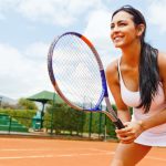 Woman playing tennis