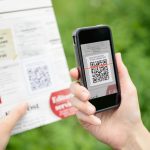 Scanning advertising with QR code on mobile phone