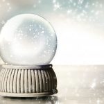 Snow globe against a silver background