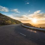 road-dawn-mountains-sky